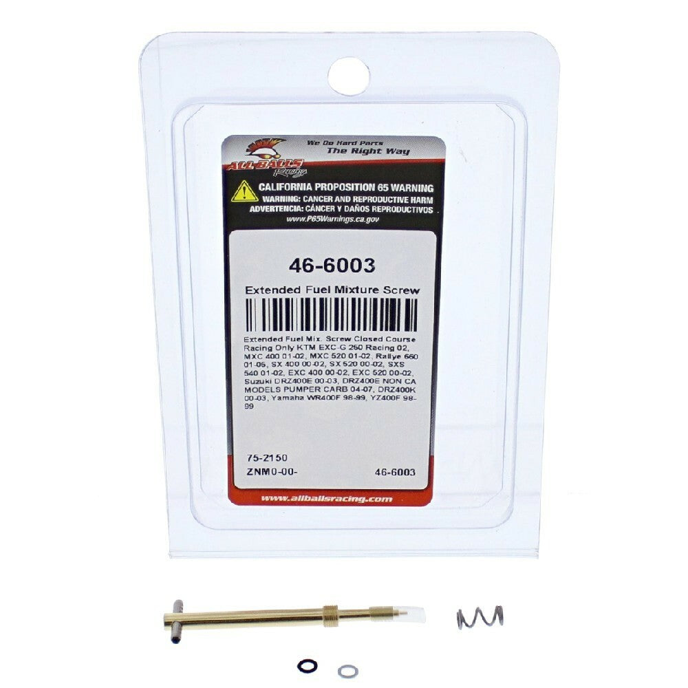 Extended Fuel Mix. Screw KTM EXC 520 00-02, RALLYE 660 01-05, SX 400 00-02, SUZUKI DRZ400E 00-03, YAMAHA WR400F 98-99, YZ400F 98-99, All Balls