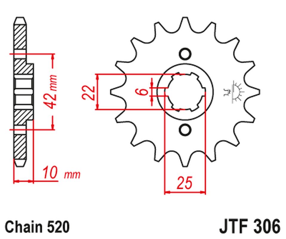 Front Sprocket 281 14 HONDA NX 650 DOMINATOR '88 (Thickness 10MM) (28114JT) (Chain. 520) (-1), JT Sprockets