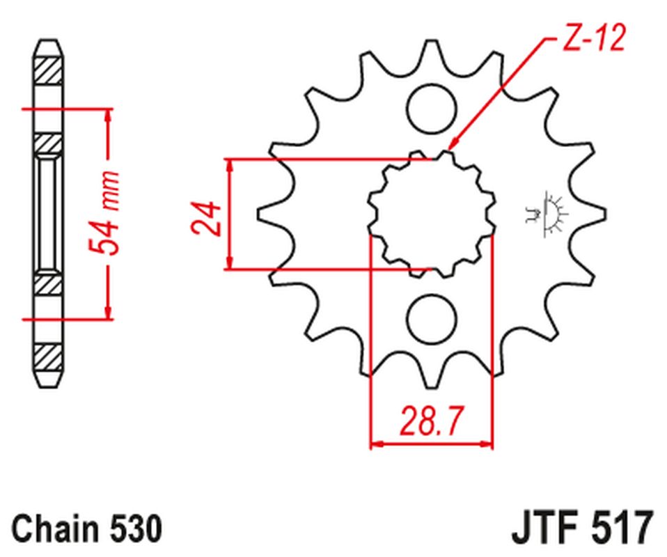 Front Sprocket 526 15 KAWASAKI ZZR 1200/1400 (52615JT) (Chain. 530), JT Sprockets