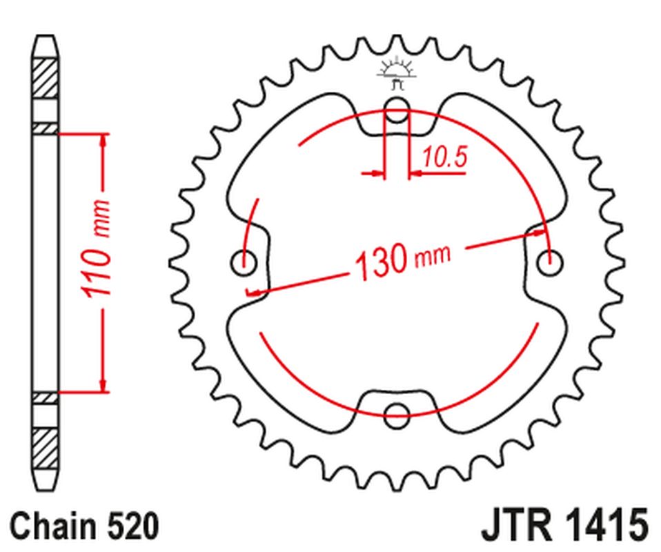 Rear Sprocket 4303 37 KAWASAKI KSF 450 (KFX 450) '08-14' (ATV) (430337JT) (chain.520), JT Sprockets