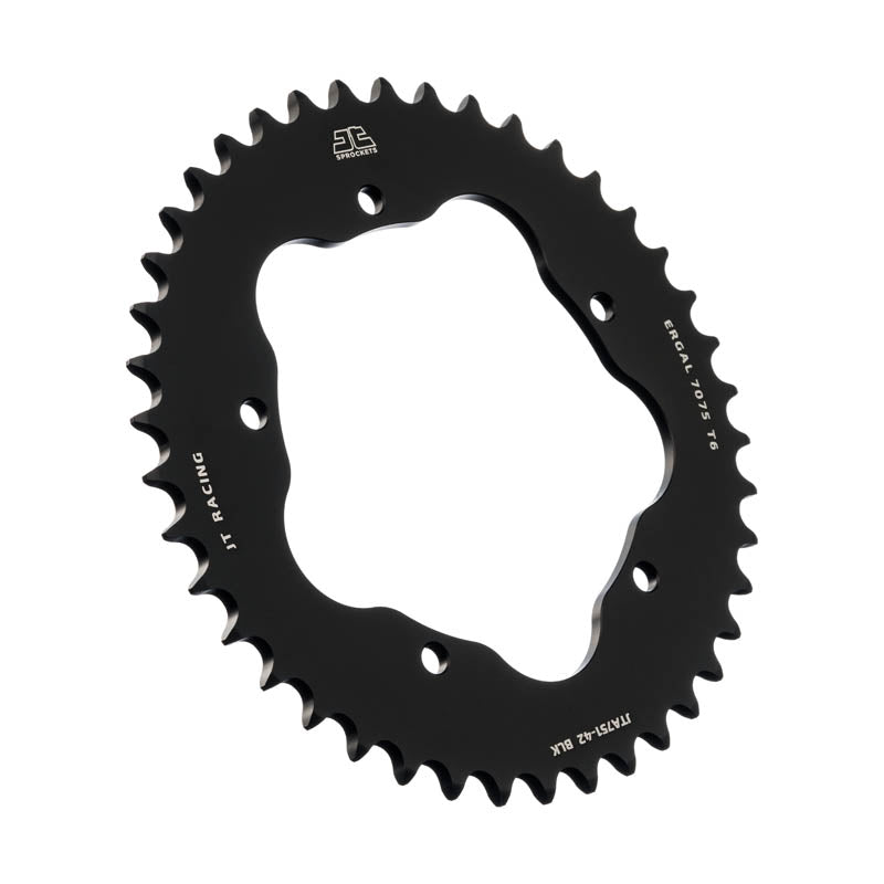 Rear Sprocket 4320M 43 Aluminium (ERGAL) DUCATI MONSTER 800 S2R '05-'07, HYPERMOTARD 950 '19-'23, BIPOSTO 748/S '95-'03 (Chain. 520) (STREETFIGHTER/EVO 848 '08-'15 KONWERSJA NA Chain. 520) (ADAPTER NEEDED JTA750B) - COLOR BLACK, JT Sprockets