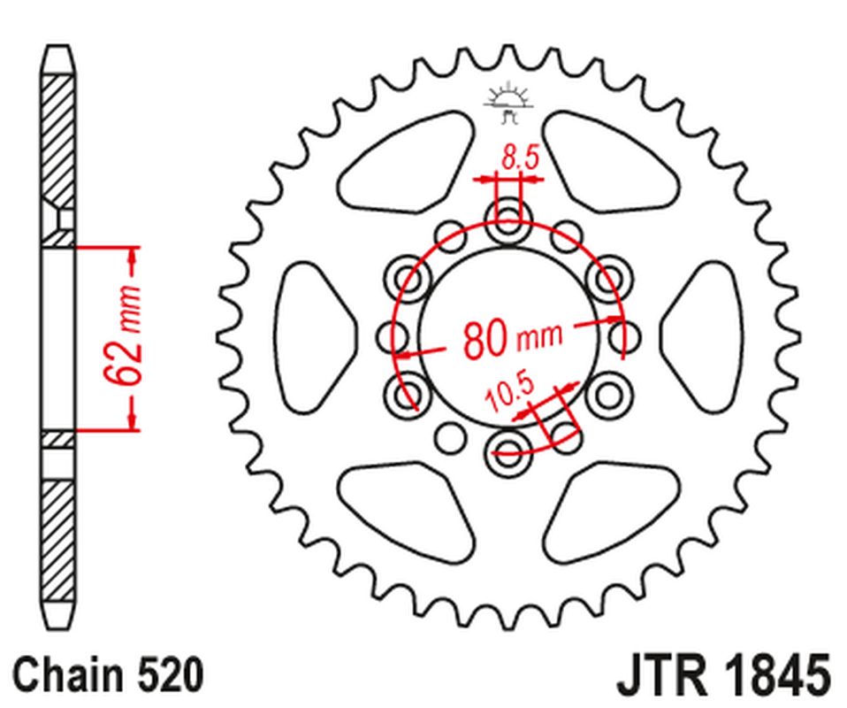 Rear Sprocket 4324 37 YAMAHA TDR 125 '93-'99 (432437JT) (Chain. 428) , JT Sprockets