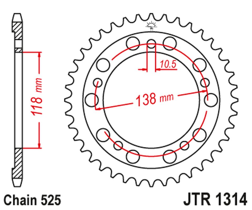 Rear Sprocket 4343 39 HONDA CBR 400 (NC29) (434339JT) (Chain.525), JT Sprockets