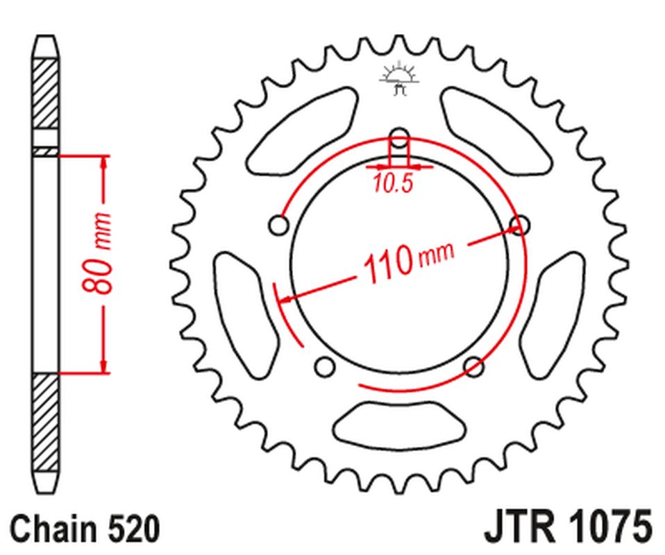 Rear Sprocket 4347 39 KYMCO 250 VENOX '04-09' (434739JT) (Chain.520), JT Sprockets