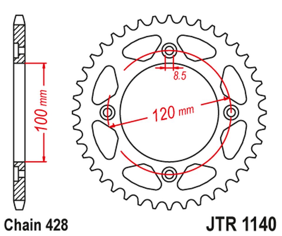 Rear Sprocket 4478 50 BETA 125 RR/RE '08-20' (447850JT) (Chain. 428), JT Sprockets