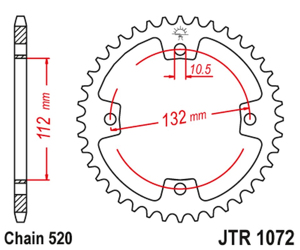 Rear Sprocket 4485 38 (448538) KYMCO KXR, KXU, MAXXER, MXU 250/300 '02-'15 (Chain. 520), JT Sprockets