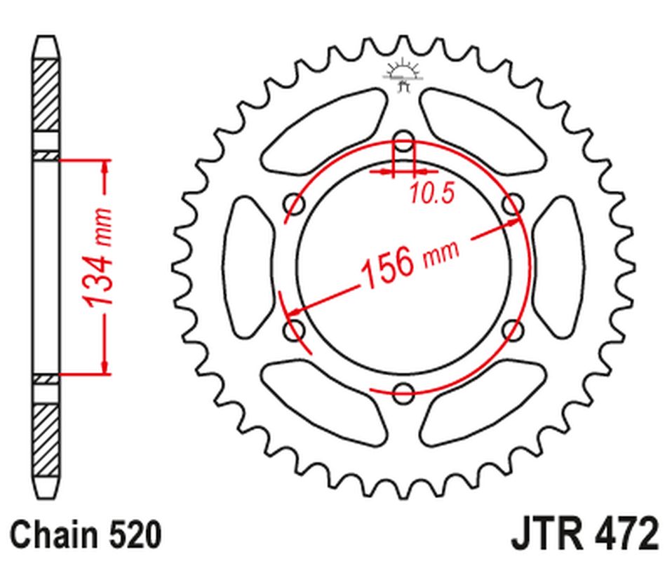 Rear Sprocket 473 40 KAWASAKI Z 200 '77-83', Z 250 '81-83' (47340JT) (Chain.520), JT Sprockets
