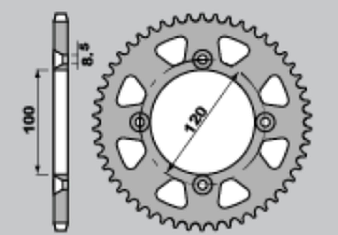Rear Sprocket 4738 47 YAMAHA YZ 65 '18-'25 (473847JT) (Chain.420), JT Sprockets