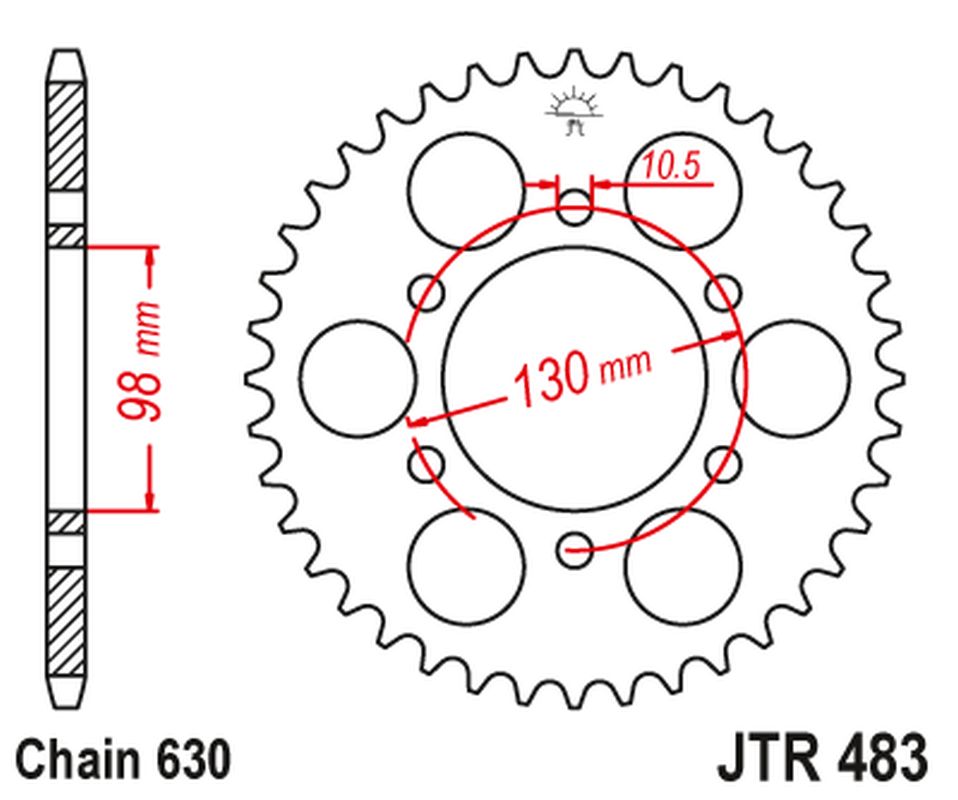 Rear Sprocket 483 33 KAWASAKI Z 900 '73-76' (48333JT) (Chain.630), JT Sprockets