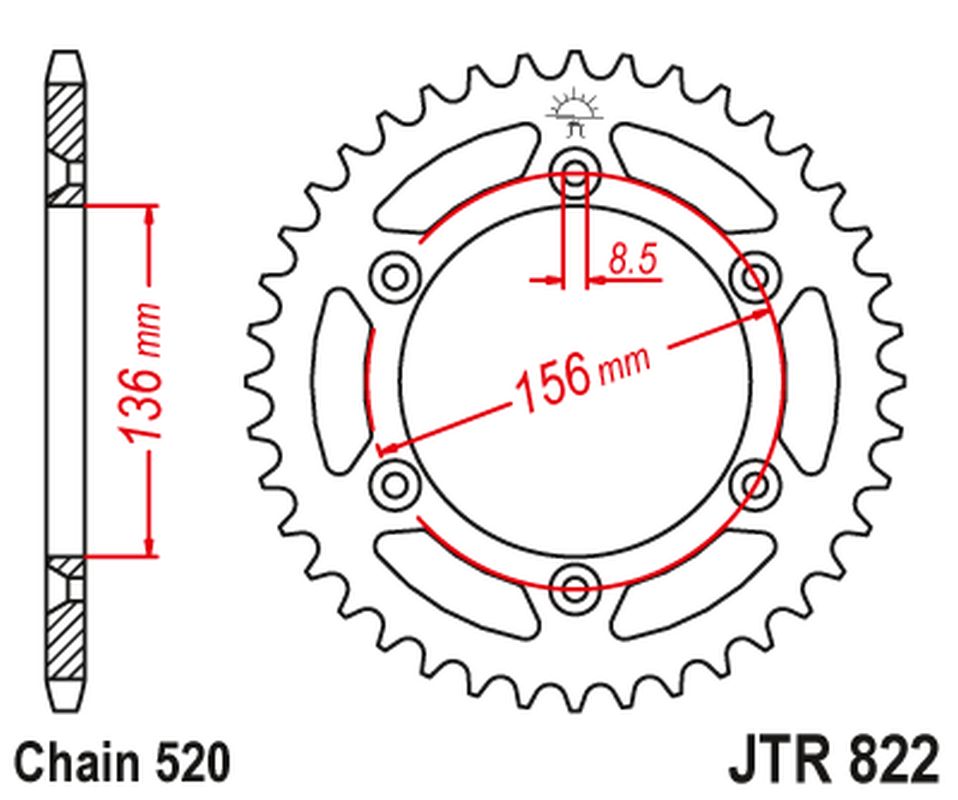 Rear Sprocket 702 53 HUSQVARNA/ GAS GAS (70253JT) (Chain. 520), JT Sprockets