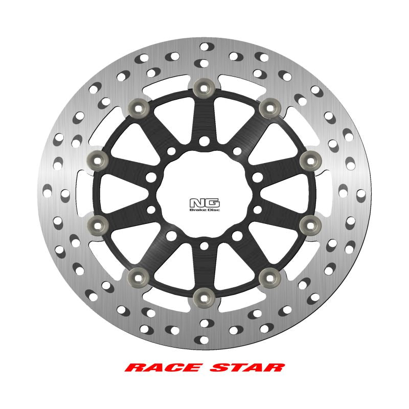 Brake disc (rotor) front RACE STAR PREMIUM KAWASAKI ER 6N/F '05-'17, ZX-6/ZX-6R 600 NINJA '05-'18, ZX-6R 636 '22, (298X80X5MM) (5X8,45/10,25MM) Floating (Aluminium center, improved cooling), NG Brakes