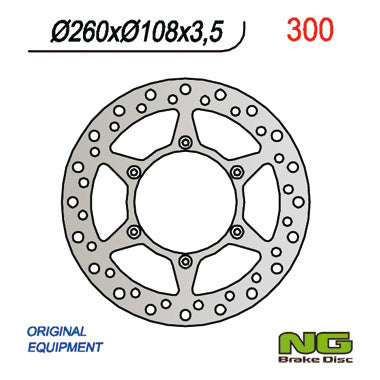 Brake disc (rotor) front GAS GAS 125 94-99 (260x108x3,5), NG Brakes