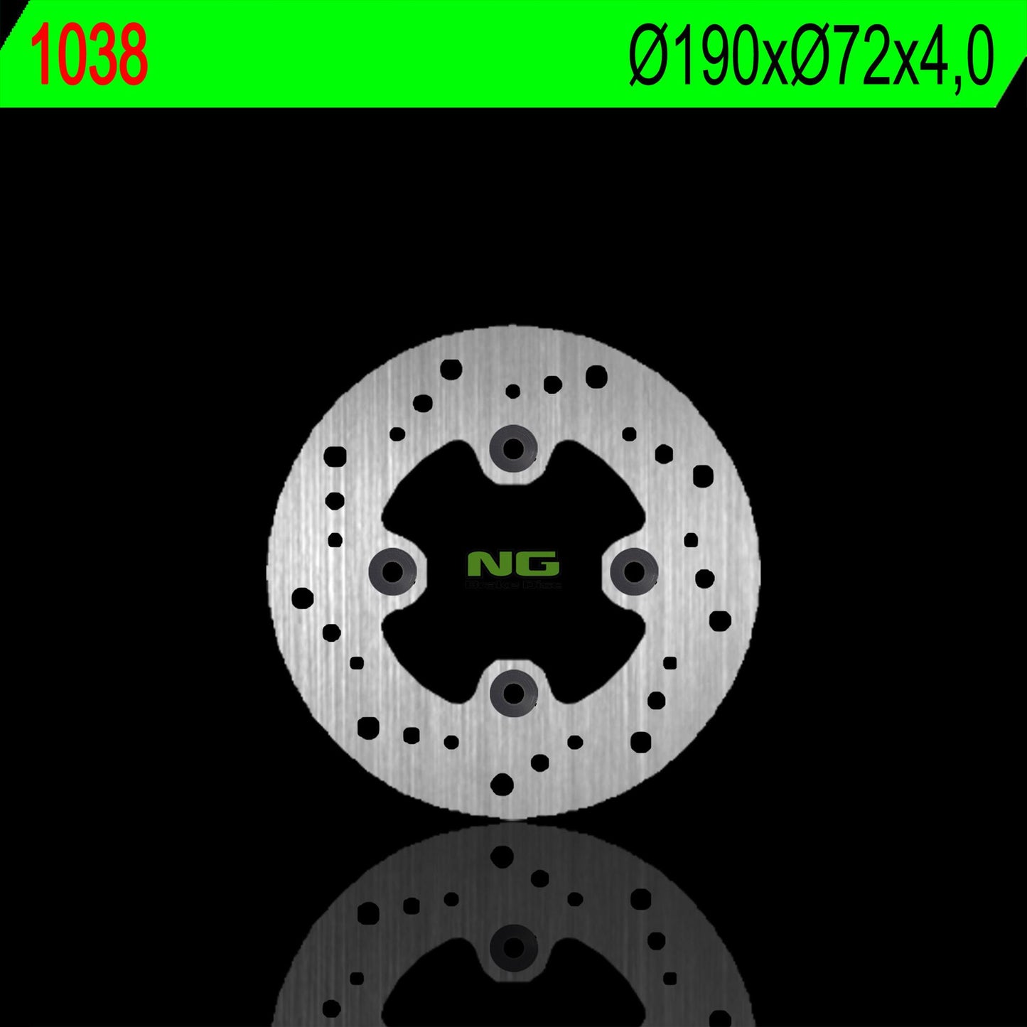 Brake disc (rotor) front HONDA CH 250 (190X72X4MM) (4Holes 10,5MM), NG Brakes