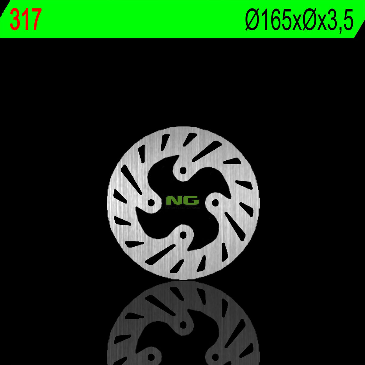 Brake disc (rotor) rear BETA REV3 125/200/250 99-02 (165X3,5MM) (4X10,5MM), NG Brakes