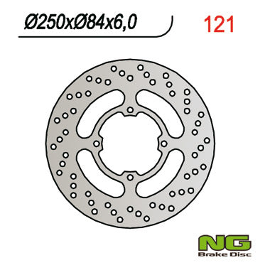 Brake disc (rotor) rear SUZUKI GS 500E/F '89-'08 GSX 600/750 F '89-'97 (250X84X6), NG Brakes