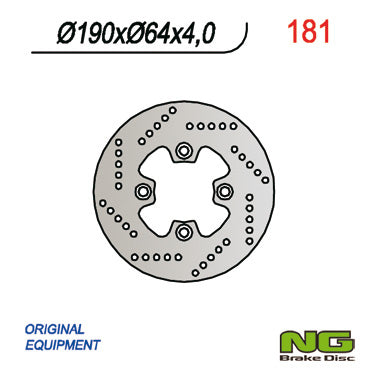 Brake disc (rotor) rear SUZUKI KATANA 50 '99-'03 (190x64x4), NG Brakes