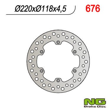 Brake disc (rotor) rear SUZUKI RM 125/250 (88-98), DRZ 400 (220x118x4,5), NG Brakes