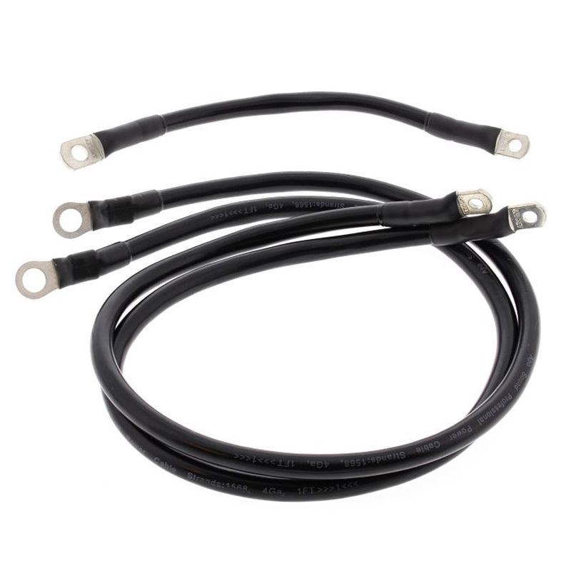 Battery Cable Kit (Length 23CM, 2x76CM, Black) HARLEY FLH ELECTRA GLIDE '80-'81, FLHT ELECTRA GLIDE '82-'88, FLHTC CHROME '85, FLHTC ELECTRA GLIDE CLASSIC '82-'88, FLHTC SPECIAL '86-'88, FLT TOUR GLIDE '80-'83, All Balls