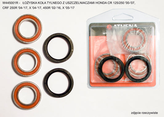 Rear wheel bearings With seals HONDA CR 125/250 '00-'07, CRF 250R '04-'20, X '04-'20, 450R '02-'20, X '05-'17, Athena