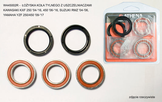 Rear wheel bearings With seals KAWASAKI KXF 250 '04-'16, 450 '06-'16, SUZUKI RMZ '04-'06, YAMAHA YZF 250/450 '09-'17, Athena