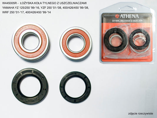 Rear wheel bearings With seals YAMAHA YZ 125/250 '99-'16, YZF 250 '01-'08, 400/426/450 '99-'08, WRF 250 '01-'17, 400/426/450 '99-'14, Athena