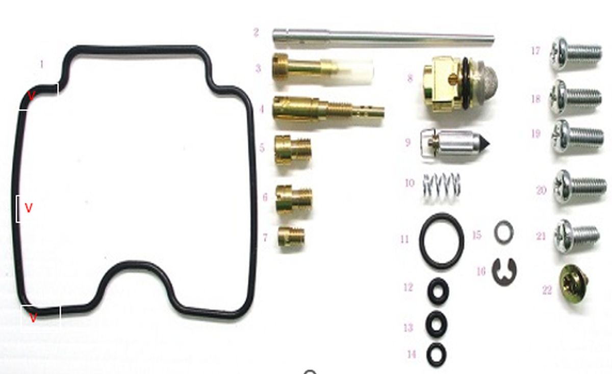 CARBURETOR REPAIR KIT ARCTIC CAT DVX 400 '04-'08, SUZUKI LT-Z 400 '03-'08, LTZ400 (26-1071), Bearing WorX