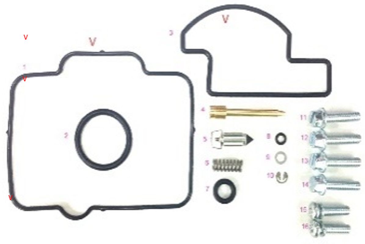 CARBURETOR REPAIR KIT HUSABERG TE 250/300 '11-'14, HUSQVARNA TC 125/250, TE 125/250/300 '14-'17, KTM EXC 250/300 '04-'05, SX 125/150 '09-'17, SX 250 '02-'16, XC/XC-W 200/250/300 '06-'16 (26-1514), Bearing WorX
