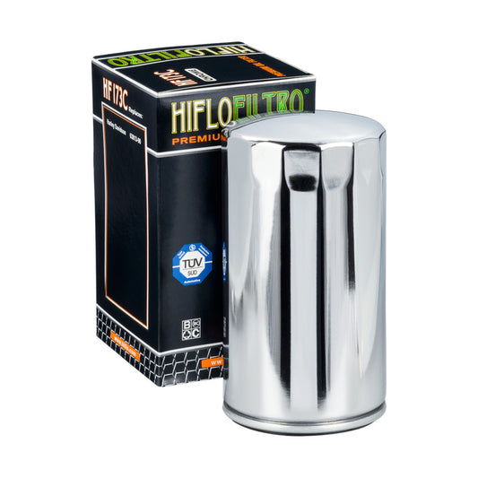Oil filter HF 173C HARLEY-DAVIDSON EVO (Chrome plated) (20), Hiflo