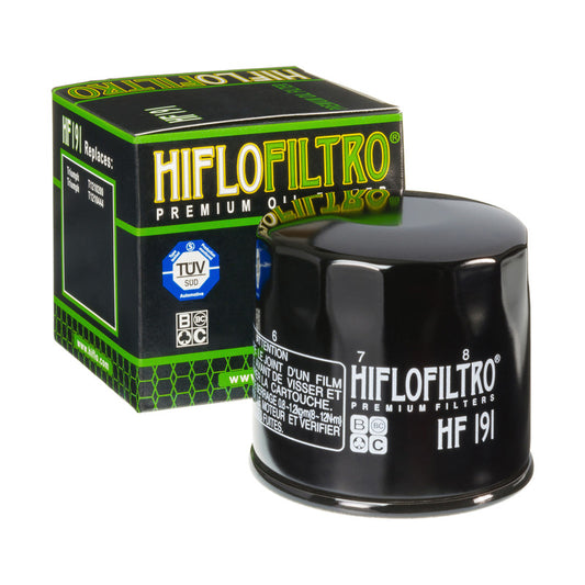 Oil filter HF 191 TRIUMPH BONNEVILLE 800 '01-'04, DAYTONA 955 '99-'04, SPEED TRIPLE / SPRINT 955 '01-'04, TIGER 955 '01-'04, BENELLI BN 302 '15-'20, TRK 502 '17-'23, LEONCIO 500 '16-'23, BN 600 '14-'16 (OEM: T1210200; 260146090010) (50), Hiflo