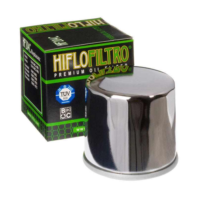 Oil filter HF 204 HONDA/ KAWASAKI/ YAMAHA CHROM (50), Hiflo