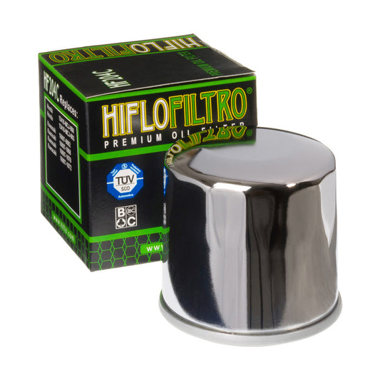 Oil filter HF 204 HONDA/ KAWASAKI/ YAMAHA CHROM (50), Hiflo
