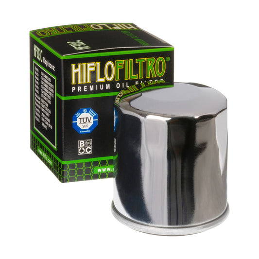 Oil filter HF 303 CHROM HONDA/ KAWASAKI/ YAMAHA (50), Hiflo
