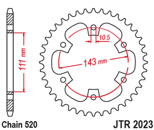 Rear Sprocket 4764 42 ROYAL ENFIELD CLASSIC / METEOR 350 '31-'23 (476442JT) (Chain. 520) (OEM: 1100701B), JT Sprockets