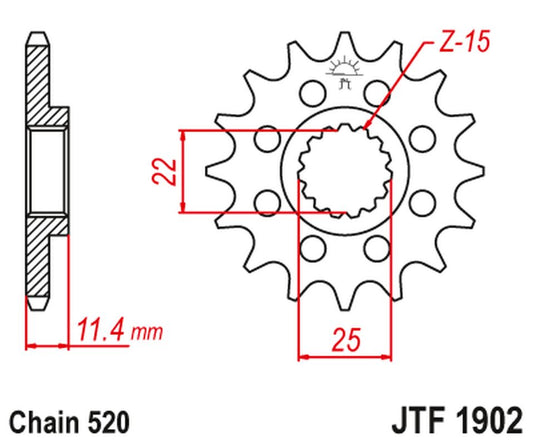 Front Sprocket 1252 13 KTM LC4 400/600/620/640/690 (125213JT) (Chain. 520), JT Sprockets