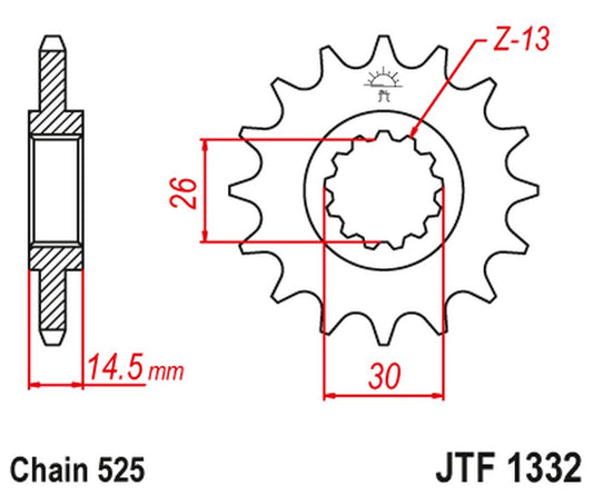 Front Sprocket 2047 17 HONDA CB 750F2 '92-'00 (204717JT) (Chain. 525), JT Sprockets