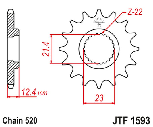 Front Sprocket 2054 14 YAMAHA YFM 250 RAPTOR '08-13' (205414JT) (Chain. 520), JT Sprockets