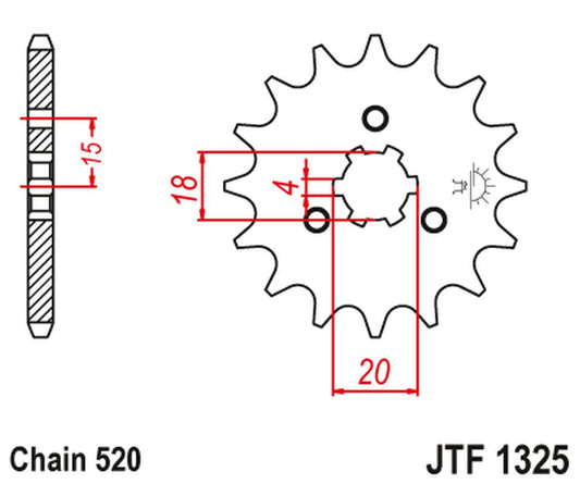 Front Sprocket 2056 11 HONDA ATC 185/200 '80-86' (205611JT) (Chain. 520) , JT Sprockets