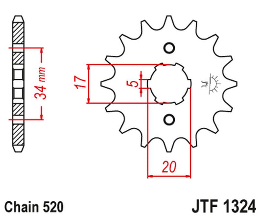 Front Sprocket 2060 11 HONDA CRF 230 '03-15' TRX 200 SX FOUTRAX '86-88' '90-97' (206011JT) (Chain. 520), JT Sprockets