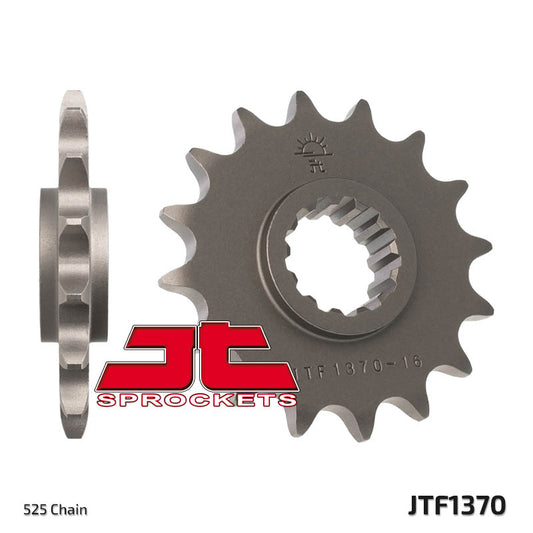 Front Sprocket 2068 16 HONDA CBR 600F '99-'14, CBR 600RR '03-'16, CBF 600 (206816JT) (Chain. 525), JT Sprockets