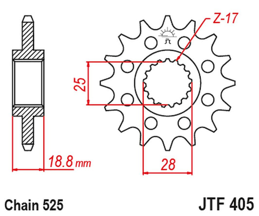 Front Sprocket 2078M 20 Z Rubber BMW F 800R '09-'20 (2078M20JT) (Chain. 525), JT Sprockets