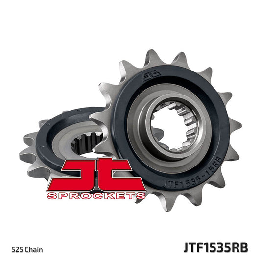 Front Sprocket 2093 15 Z Rubber KAWASAKI ZX6R '98-'02 209315JTRB) (Chain. 525), JT Sprockets