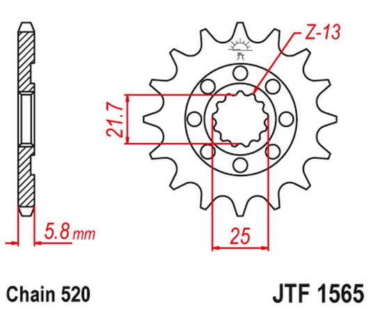 Front Sprocket 2141 12 KAWASAKI KXF 450 '06-20' KLX 450 '08-20' (214112JT) (Chain. 520), JT Sprockets