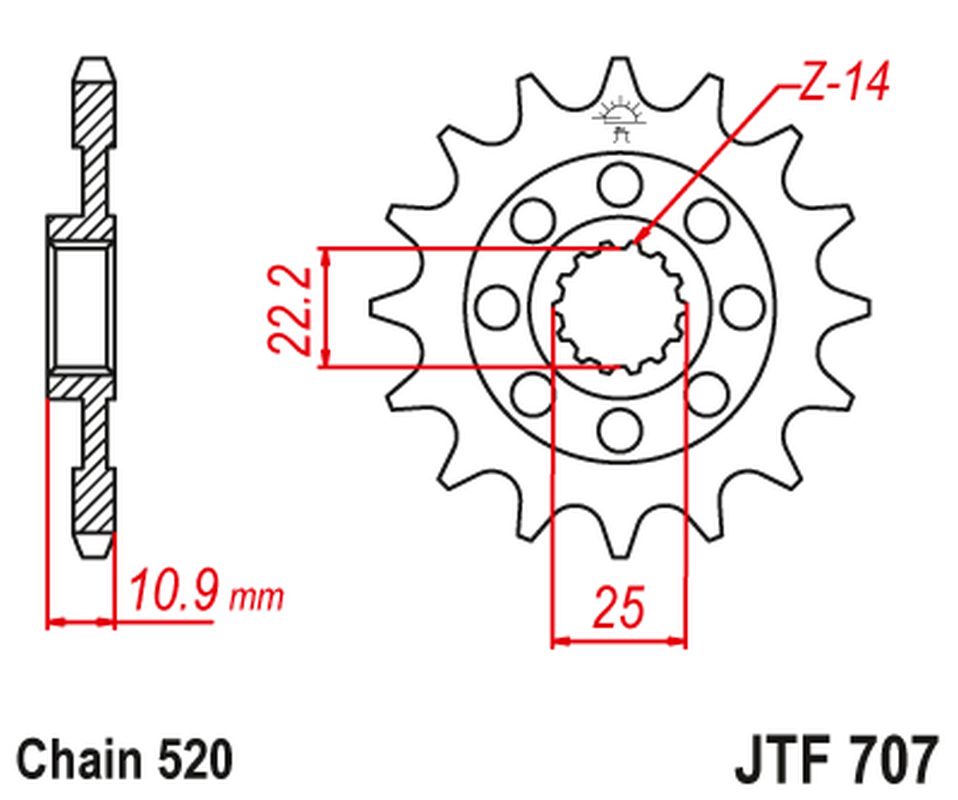 Front Sprocket 2145 16 APRILIA 450/550 RXV-SXV 06-12 (214516JT) (Chain.520), JT Sprockets
