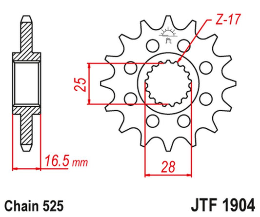 Front Sprocket 2147 15 KTM 950/990/1050/1090/1190/1290 03-24 (214715JT) (Chain. 525), JT Sprockets