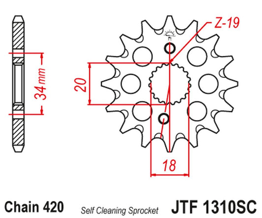 Front Sprocket 2157 14 HONDA CRF 150 '07-20' (215714JT) (Chain. 420) Self-cleaning, JT Sprockets