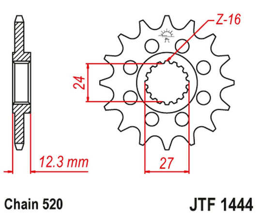 Front Sprocket 2310 16 SUZUKI GSXR 1000 '17-20' (231016JT) (Chain. 520) KONWERSJA, JT Sprockets