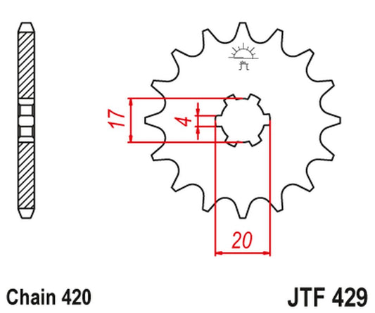 Front Sprocket 249 12 SUZUKI RM 50 '81-81' (24912JT) (Chain. 420), JT Sprockets