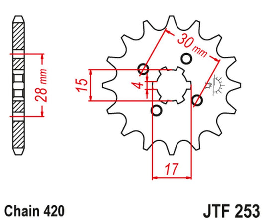 Front Sprocket 255 12 HONDA MTX/MBX/XR 80 (25512JT) (Chain. 420), JT Sprockets