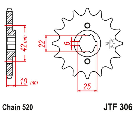 Front Sprocket 281 14 HONDA NX 650 DOMINATOR '88 (Thickness 10MM) (28114JT) (Chain. 520) (-1), JT Sprockets