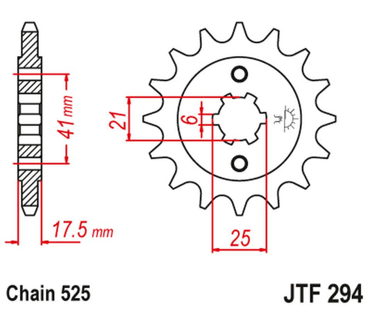 Front Sprocket 284 14 HONDA XBR 500 '87-'91 (28414JT) (Chain. 525) (-1), JT Sprockets